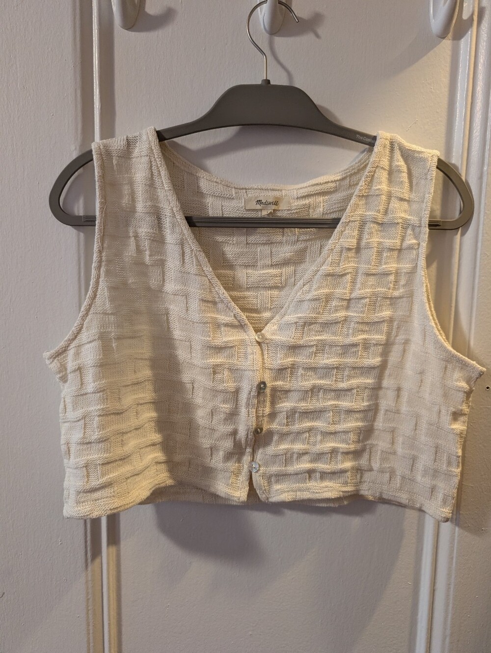 Madewell Basketweave Cropped Button Tank/Vest
